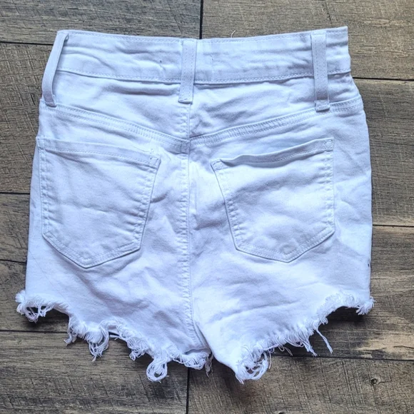 White Distressed Denim Shorts - Picture 2 of 2